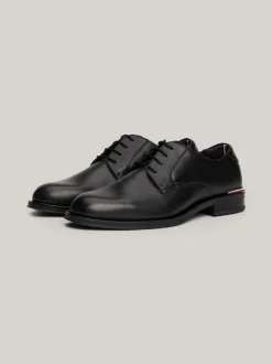 Buty Wizytowe*Tommy Hilfiger Skórzane Derby Z Sygnowaną Tasiemką BLACK