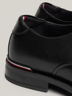 Buty Wizytowe*Tommy Hilfiger Skórzane Derby Z Sygnowaną Tasiemką BLACK