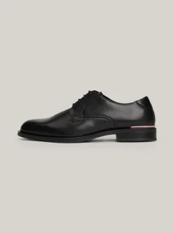 Buty Wizytowe*Tommy Hilfiger Skórzane Derby Z Sygnowaną Tasiemką BLACK