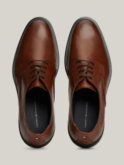 Buty Wizytowe*Tommy Hilfiger Skórzane Derby Z Sygnowaną Tasiemką WINTER COGNAC