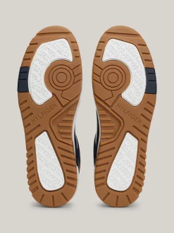 Sneakersy*Tommy Hilfiger Skórzane Koszykarskie Buty Sportowe Za Kostkę ECRU