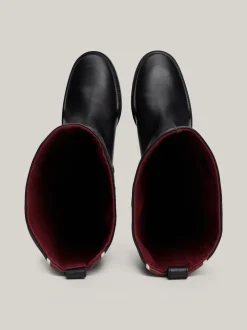 Kozaki|Botki*Tommy Hilfiger Skórzane Kozaki Do Kolan Z Monogramem TH BLACK