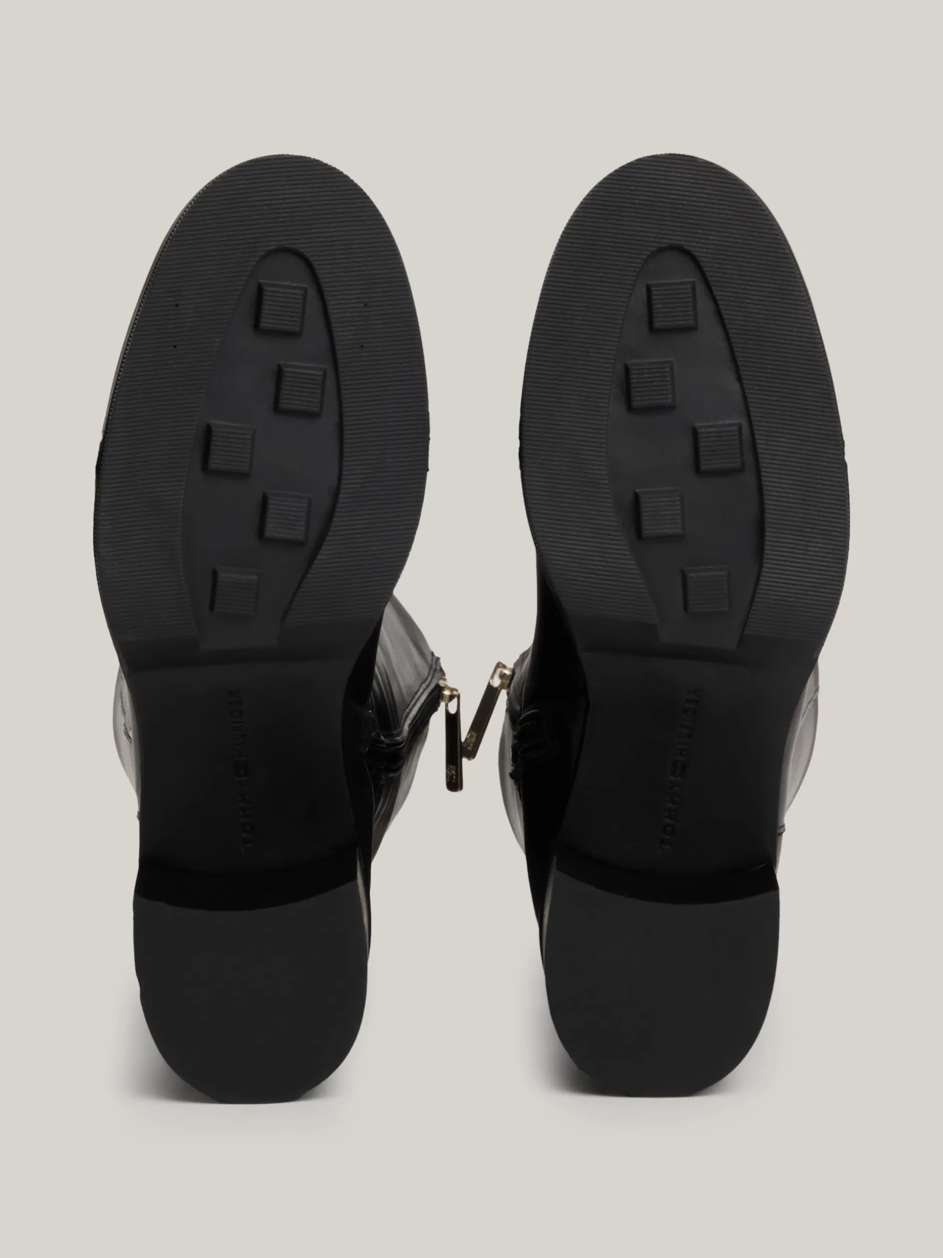 Kozaki|Botki*Tommy Hilfiger Skórzane Kozaki Na Wysokim Obcasie BLACK