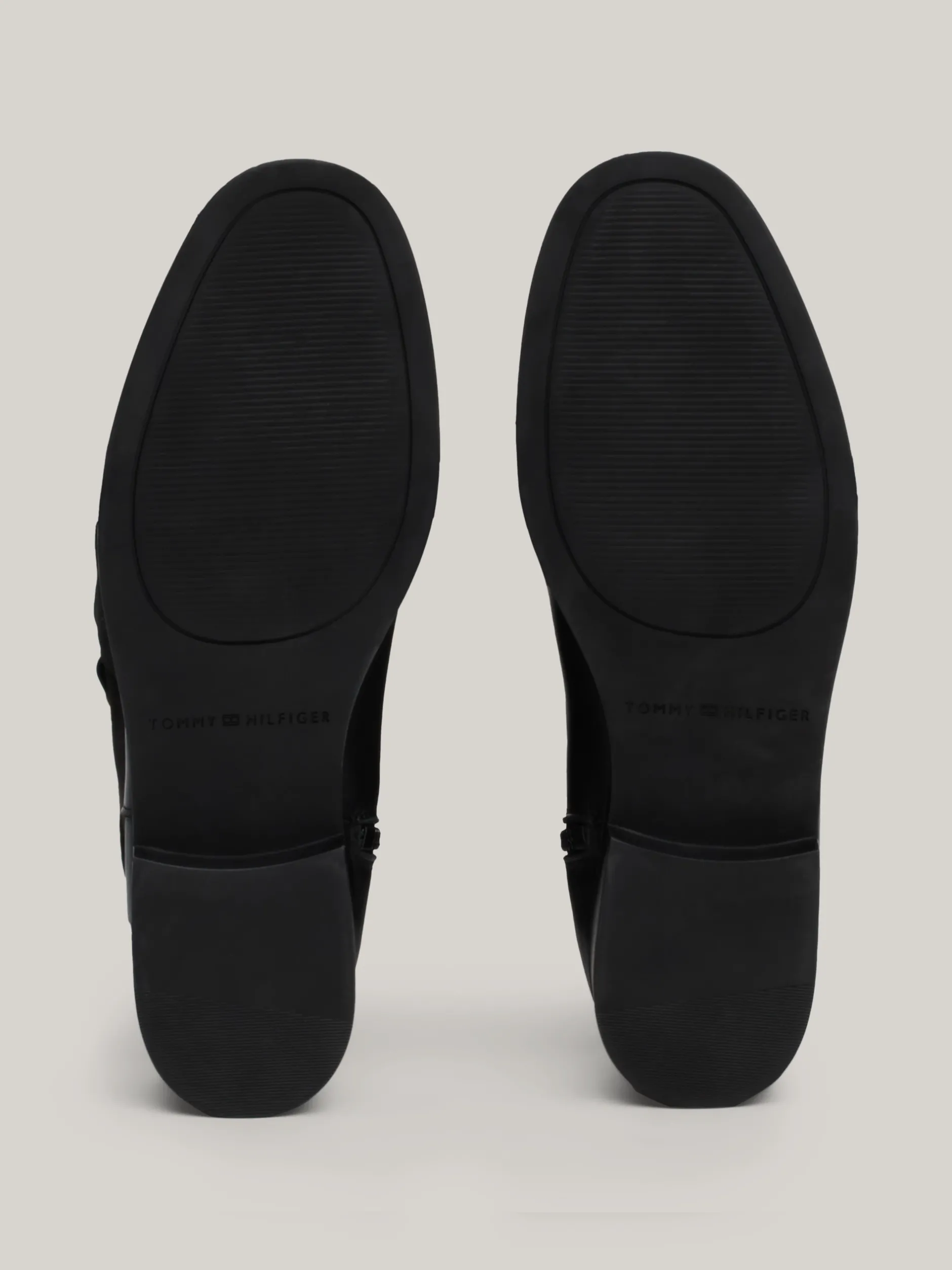 Kozaki|Botki*Tommy Hilfiger Skórzane Kozaki O Mieszanej Teksturze BLACK