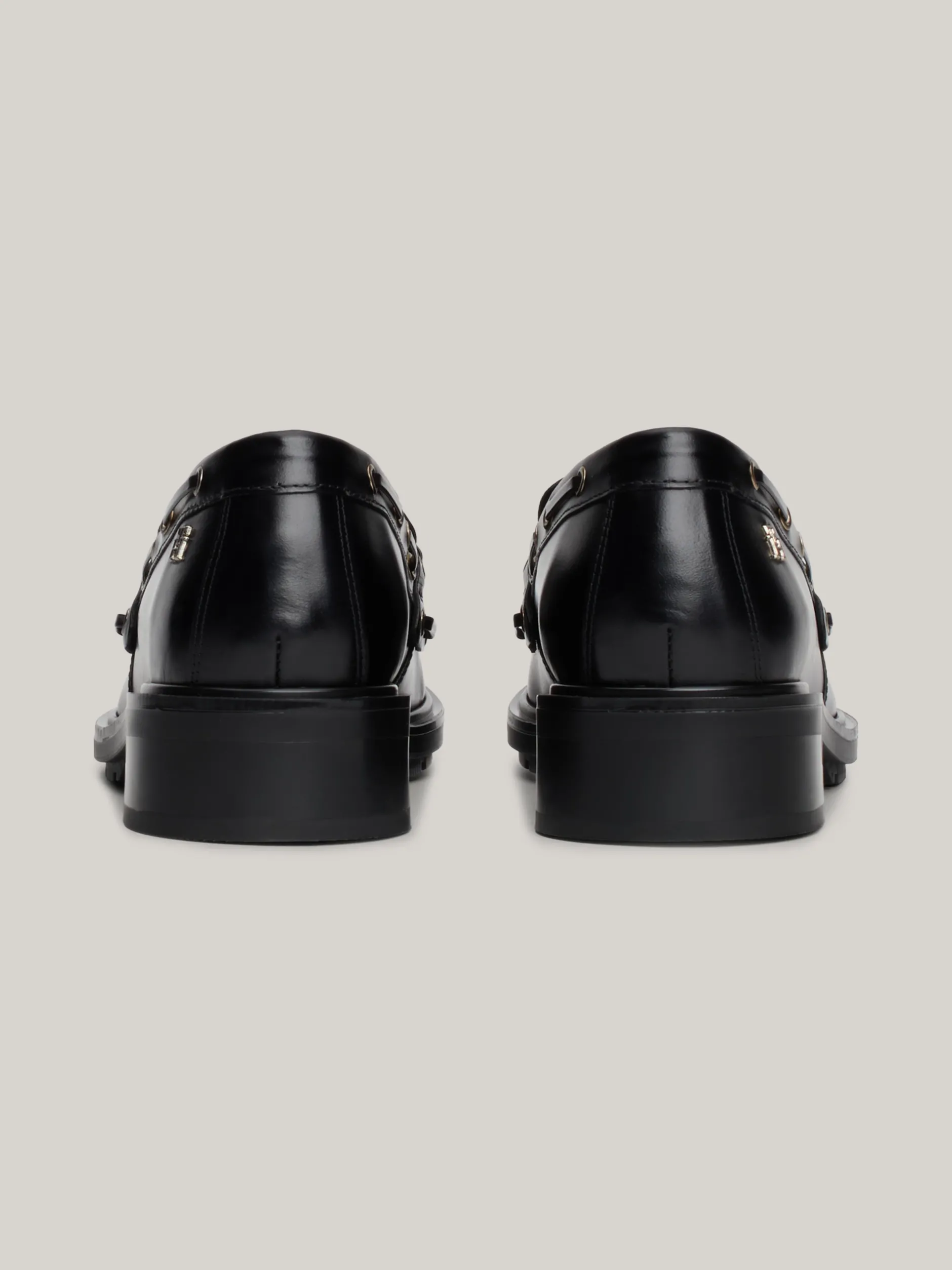 Mokasyny & Loafers|Płaskie Buty*Tommy Hilfiger Skórzane Loafersy Na Obcasie Klockowym BLACK
