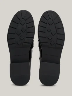 Mokasyny & Loafers|Płaskie Buty*Tommy Hilfiger Skórzane Loafersy Na Obcasie Klockowym BLACK