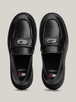 Mokasyny & Loafers|Płaskie Buty*Tommy Hilfiger Skórzane Mokasyny Na Grubej Podeszwie BLACK