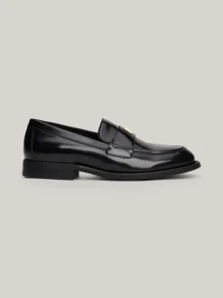 Mokasyny & Loafers|Płaskie Buty*Tommy Hilfiger Skórzane Mokasyny TH Monogram BLACK