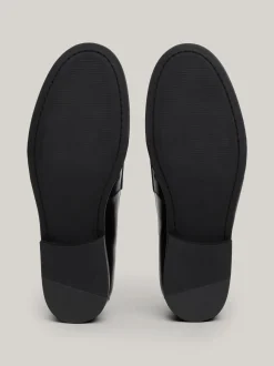 Mokasyny & Loafers|Płaskie Buty*Tommy Hilfiger Skórzane Mokasyny TH Monogram BLACK