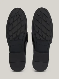 Mokasyny & Loafers|Płaskie Buty*Tommy Hilfiger Skórzane Mokasyny Z łańcuszkiem BLACK