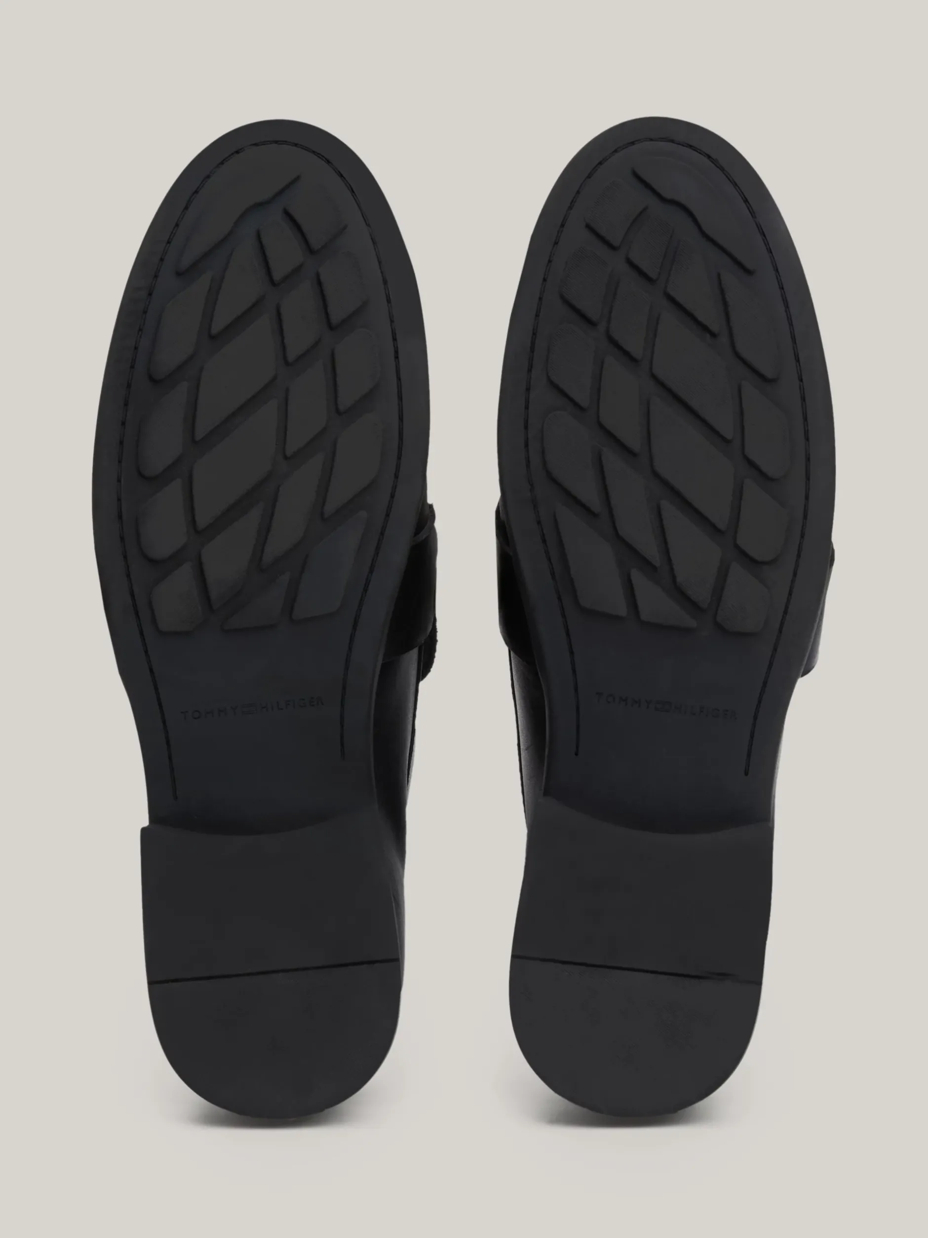 Mokasyny & Loafers|Płaskie Buty*Tommy Hilfiger Skórzane Mokasyny Z łańcuszkiem BLACK