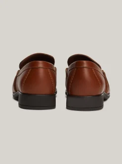 Mokasyny & Loafers|Płaskie Buty*Tommy Hilfiger Skórzane Mokasyny Z łańcuszkiem COGNAC BROWN
