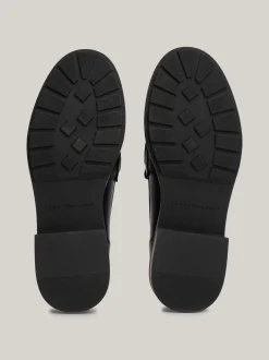 Mokasyny & Loafers|Płaskie Buty*Tommy Hilfiger Skórzane Mokasyny Z Monogramem TH BLACK