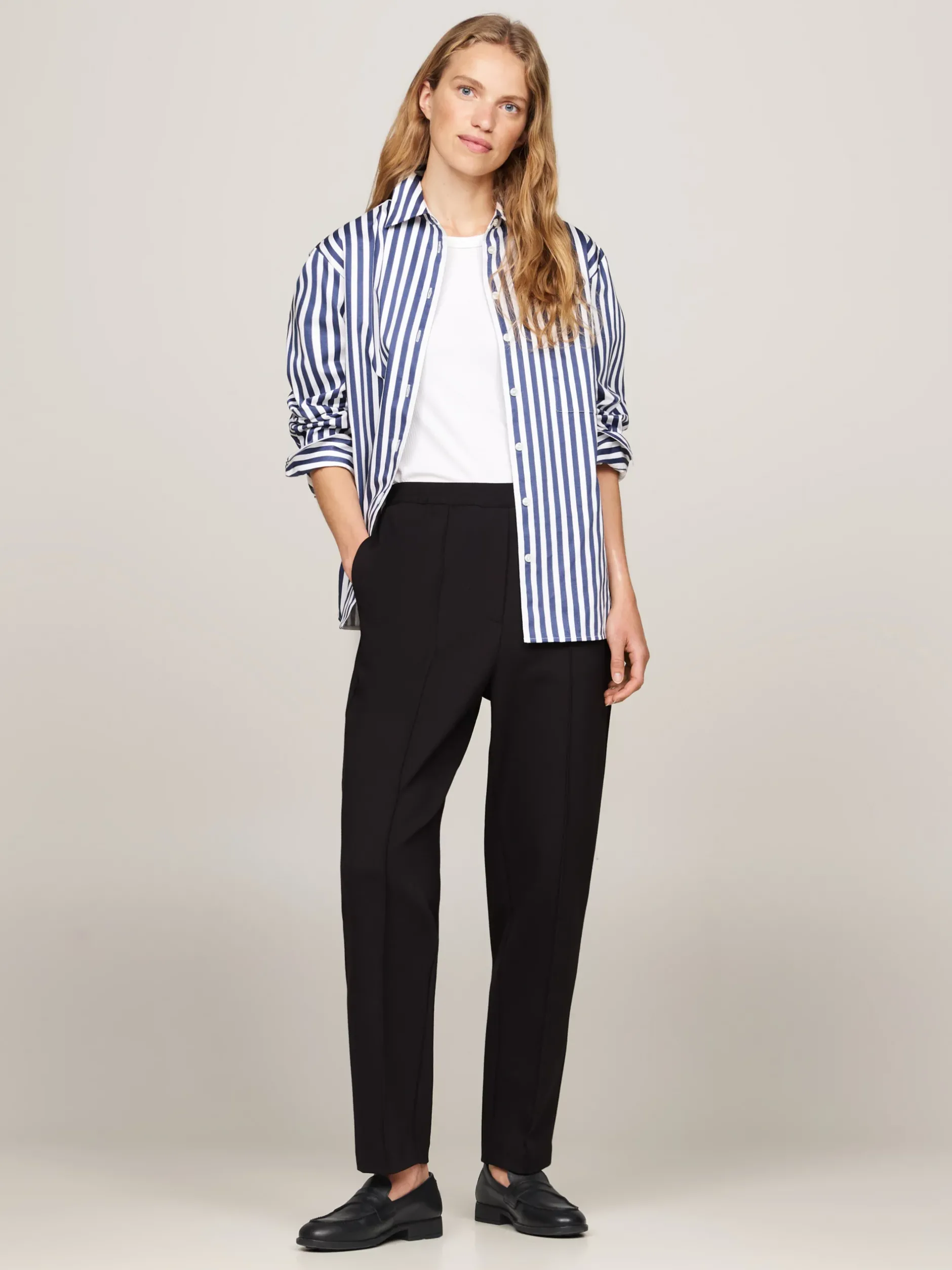 Mokasyny & Loafers|Płaskie Buty*Tommy Hilfiger Skórzane Mokasyny Z Plakietką BLACK