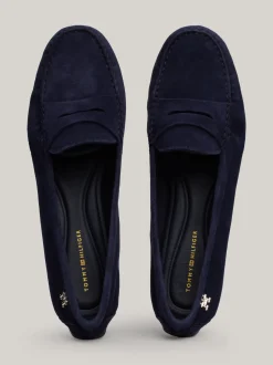 Mokasyny & Loafers|Płaskie Buty*Tommy Hilfiger Skórzane Mokasyny Z Plakietką Z Monogramem TH SPACE BLUE