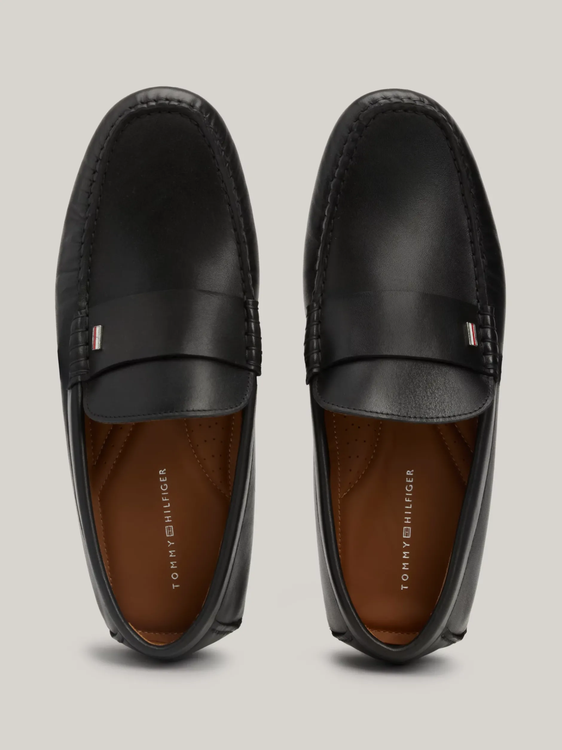 Mokasyny & Buty Żeglarskie|Buty Casual*Tommy Hilfiger Skórzane Mokasyny Z Protektorem BLACK