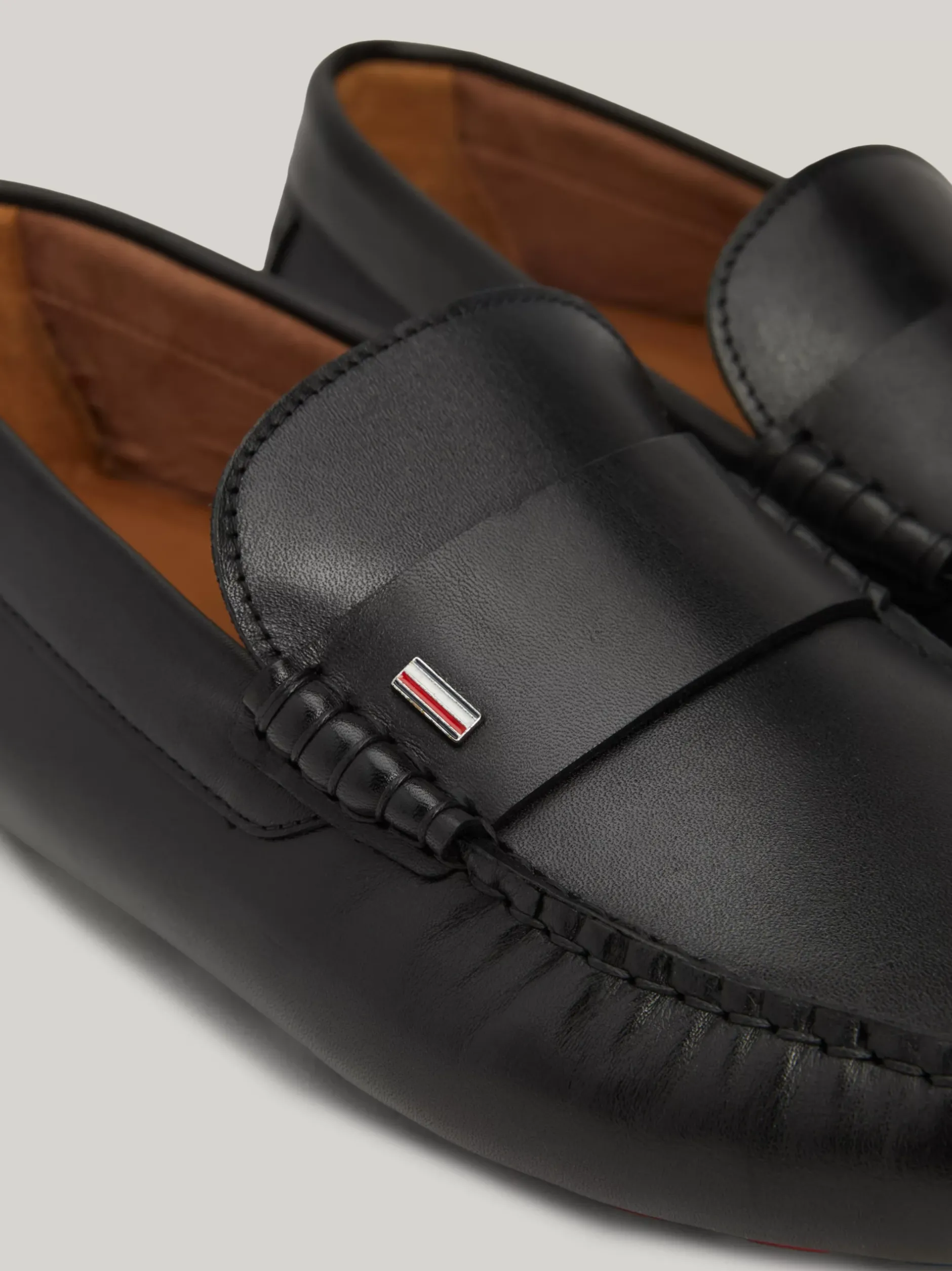 Mokasyny & Buty Żeglarskie|Buty Casual*Tommy Hilfiger Skórzane Mokasyny Z Protektorem BLACK