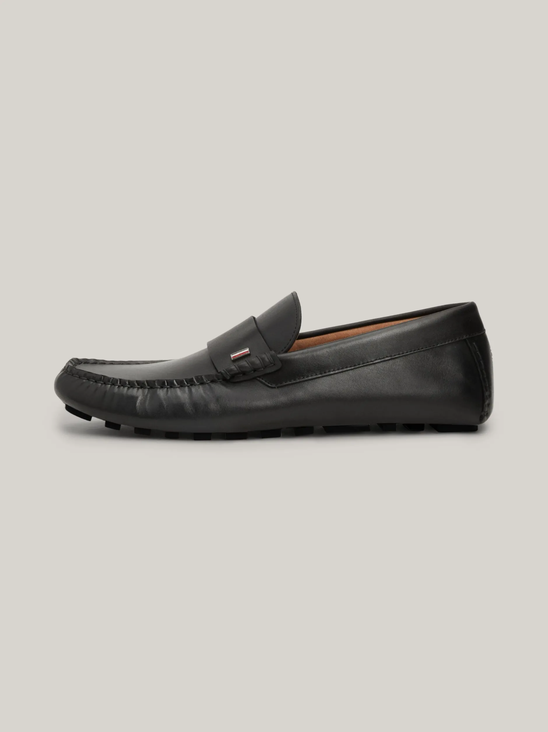 Mokasyny & Buty Żeglarskie|Buty Casual*Tommy Hilfiger Skórzane Mokasyny Z Protektorem BLACK