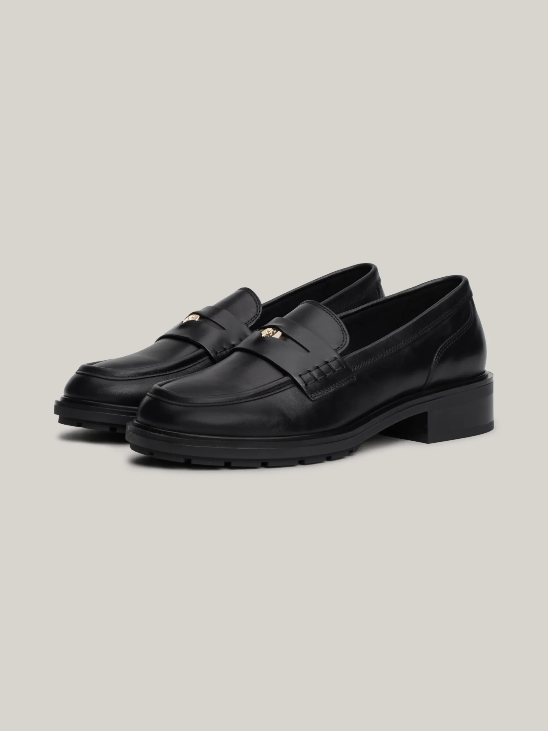 Mokasyny & Loafers|Płaskie Buty*Tommy Hilfiger Skórzane Mokasyny Z Protektorem BLACK