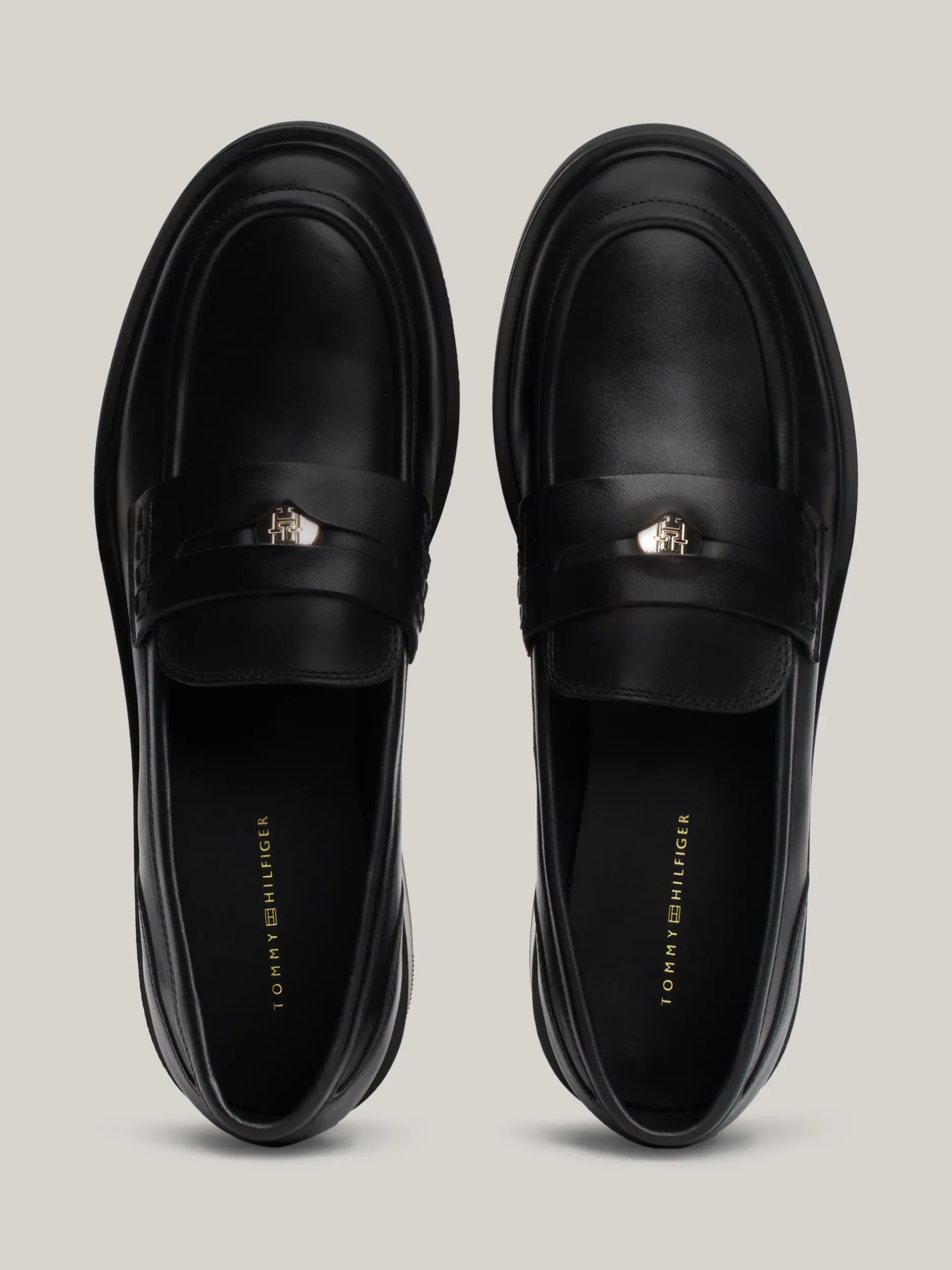 Mokasyny & Loafers|Płaskie Buty*Tommy Hilfiger Skórzane Mokasyny Z Protektorem BLACK