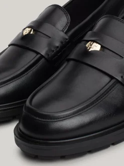 Mokasyny & Loafers|Płaskie Buty*Tommy Hilfiger Skórzane Mokasyny Z Protektorem BLACK