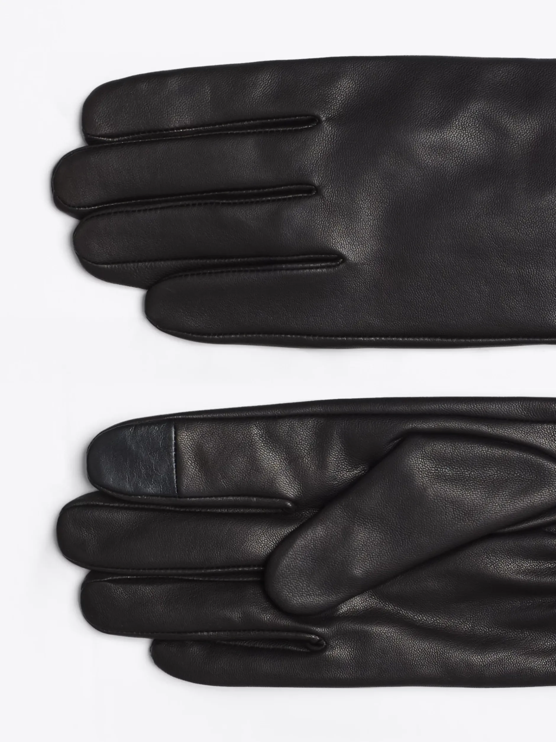 Czapki I Szaliki*Tommy Hilfiger Skórzane Rękawiczki Essential Z Flagą BLACK