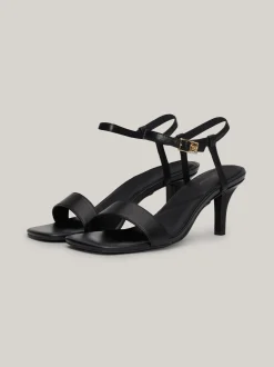 Sandały*Tommy Hilfiger Skórzane Sandały Na Kaczuszce TH Monogram BLACK