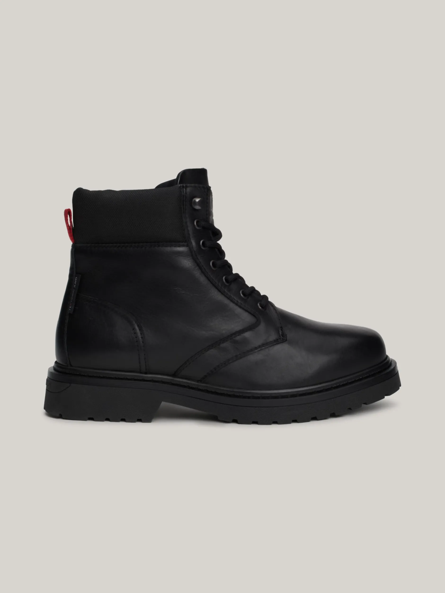 Buty Sznurowane|Buty*Tommy Hilfiger Skórzane Sznurowane Botki Z Protektorem BLACK