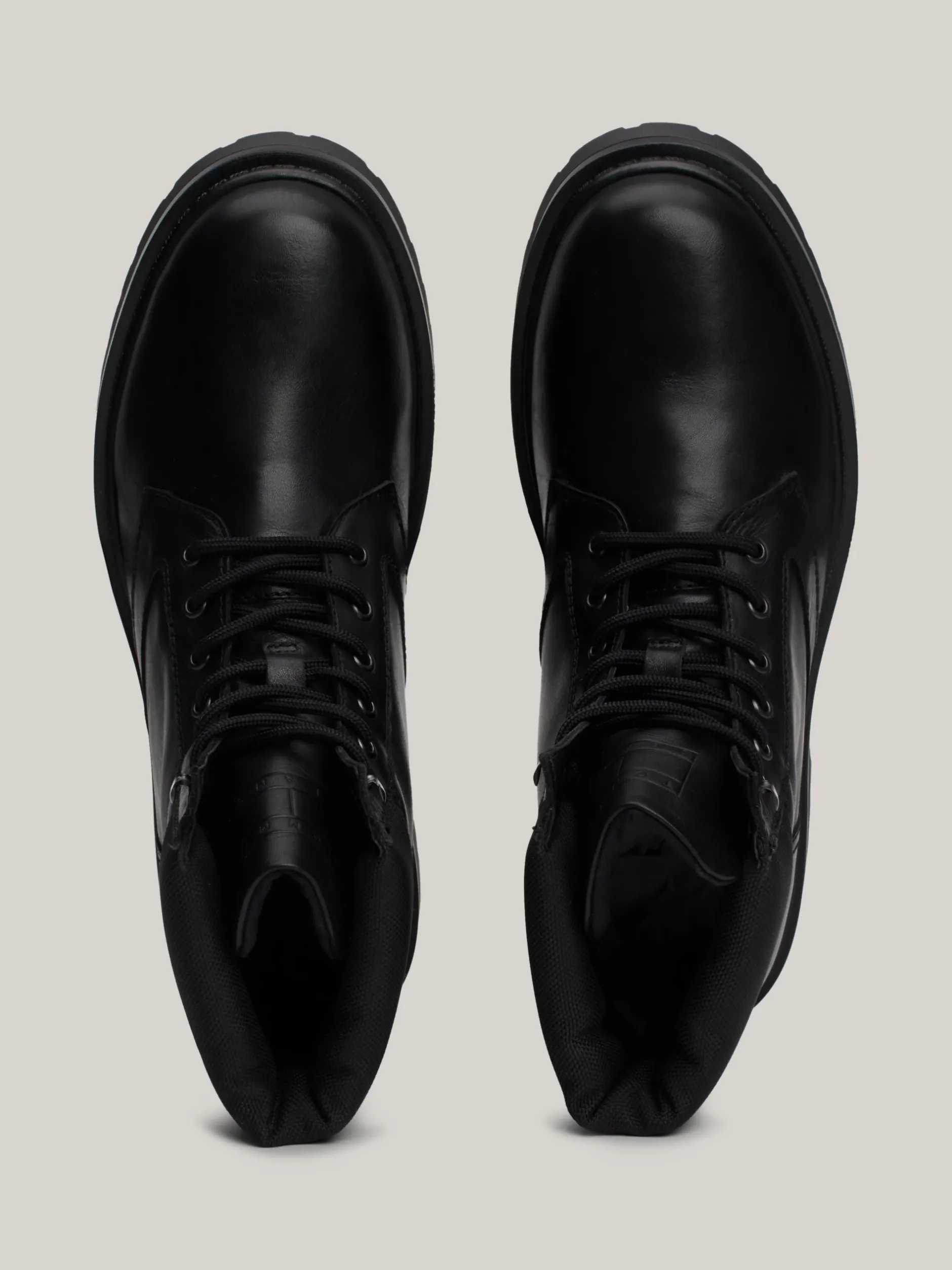 Buty Sznurowane|Buty*Tommy Hilfiger Skórzane Sznurowane Botki Z Protektorem BLACK