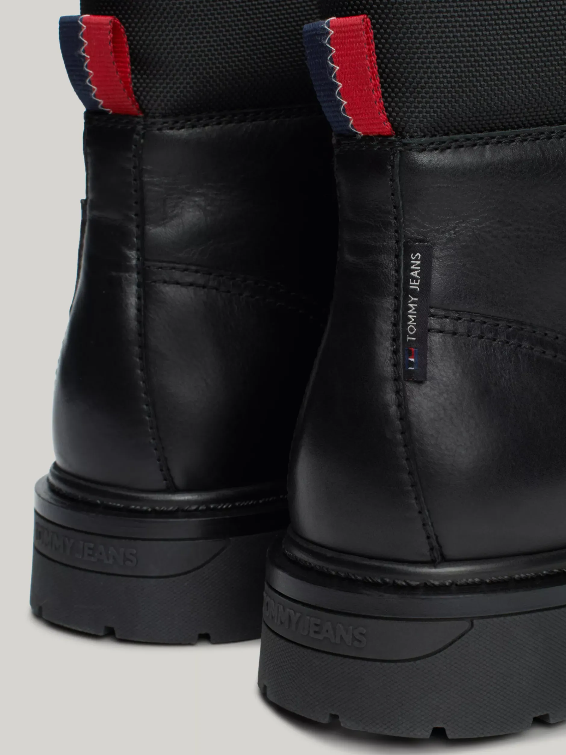 Buty Sznurowane|Buty*Tommy Hilfiger Skórzane Sznurowane Botki Z Protektorem BLACK