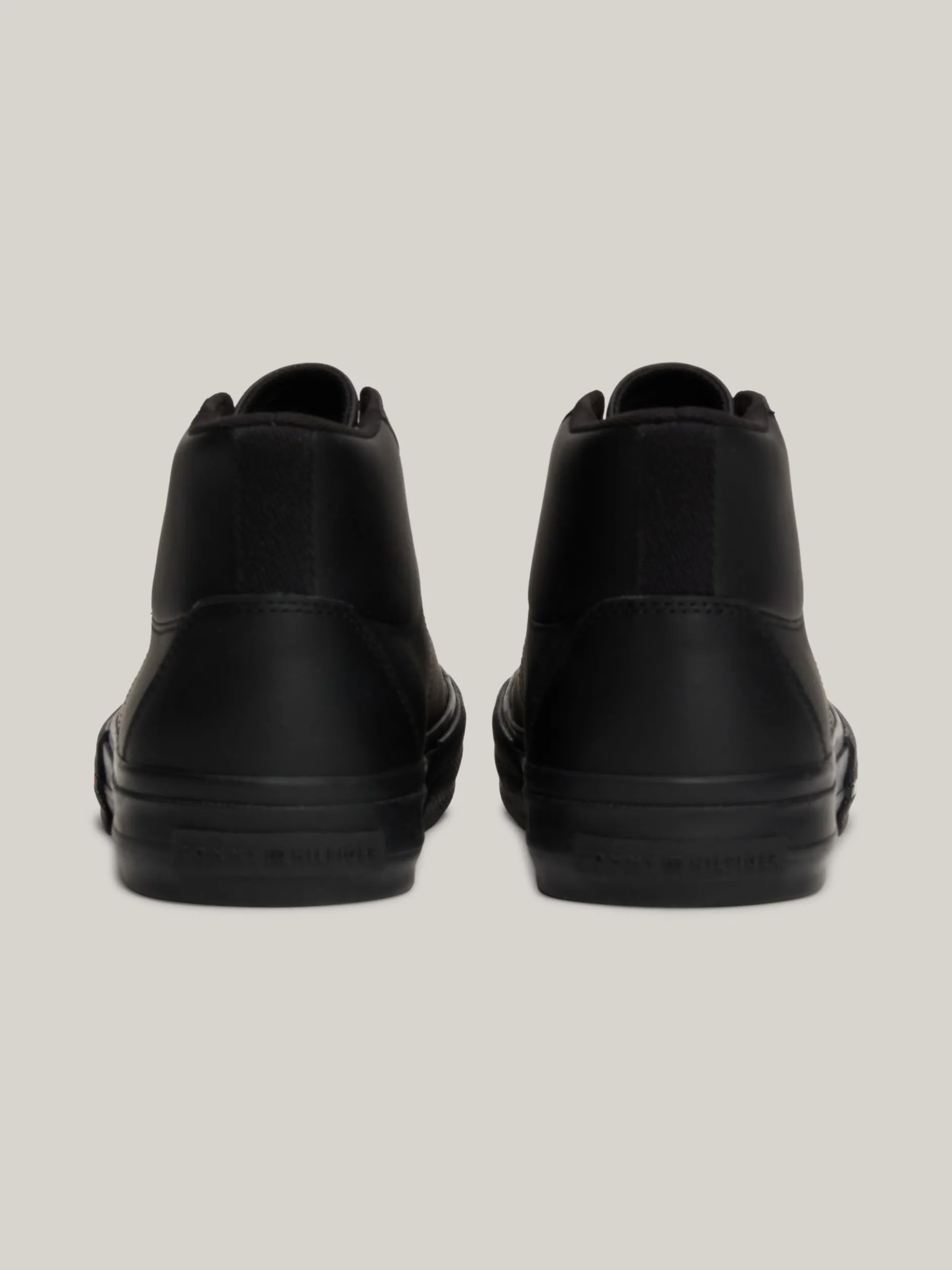 Sneakersy*Tommy Hilfiger Skórzane Sznurowane Buty Sportowe Za Kostkę BLACK