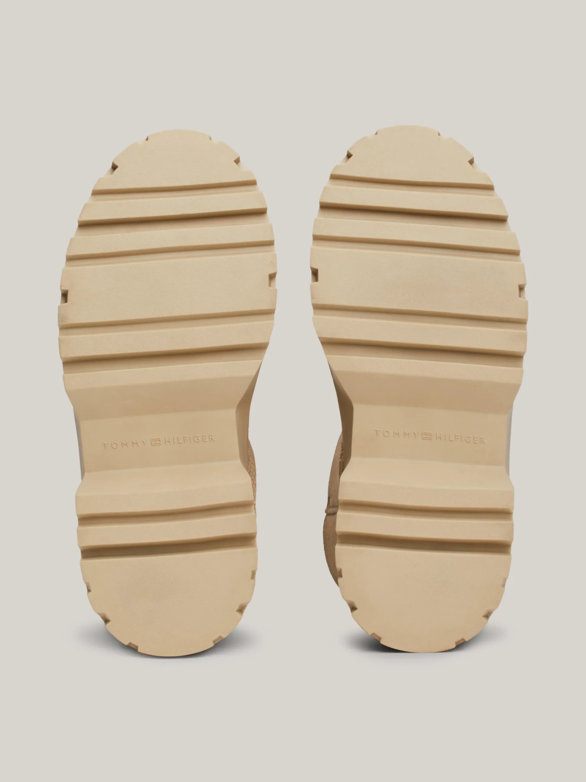 Botki*Tommy Hilfiger Skórzane Sznurowane śniegowce BEIGE