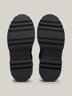 Botki*Tommy Hilfiger Skórzane Sznurowane śniegowce BLACK