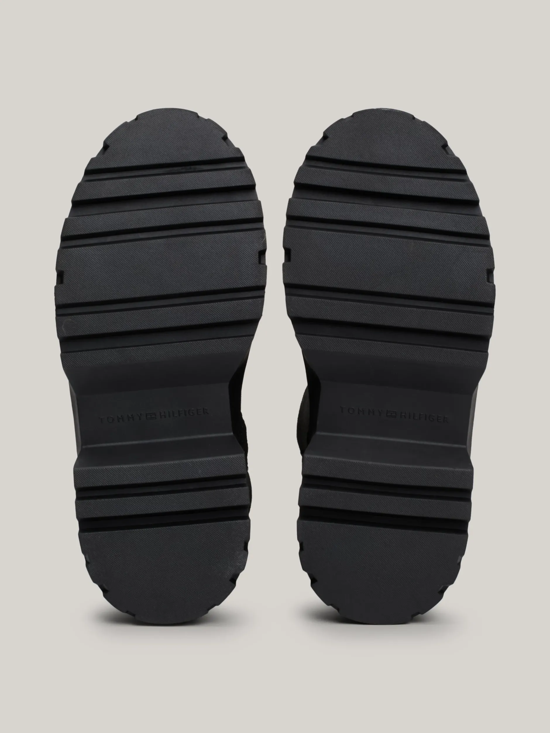 Botki*Tommy Hilfiger Skórzane Sznurowane śniegowce BLACK