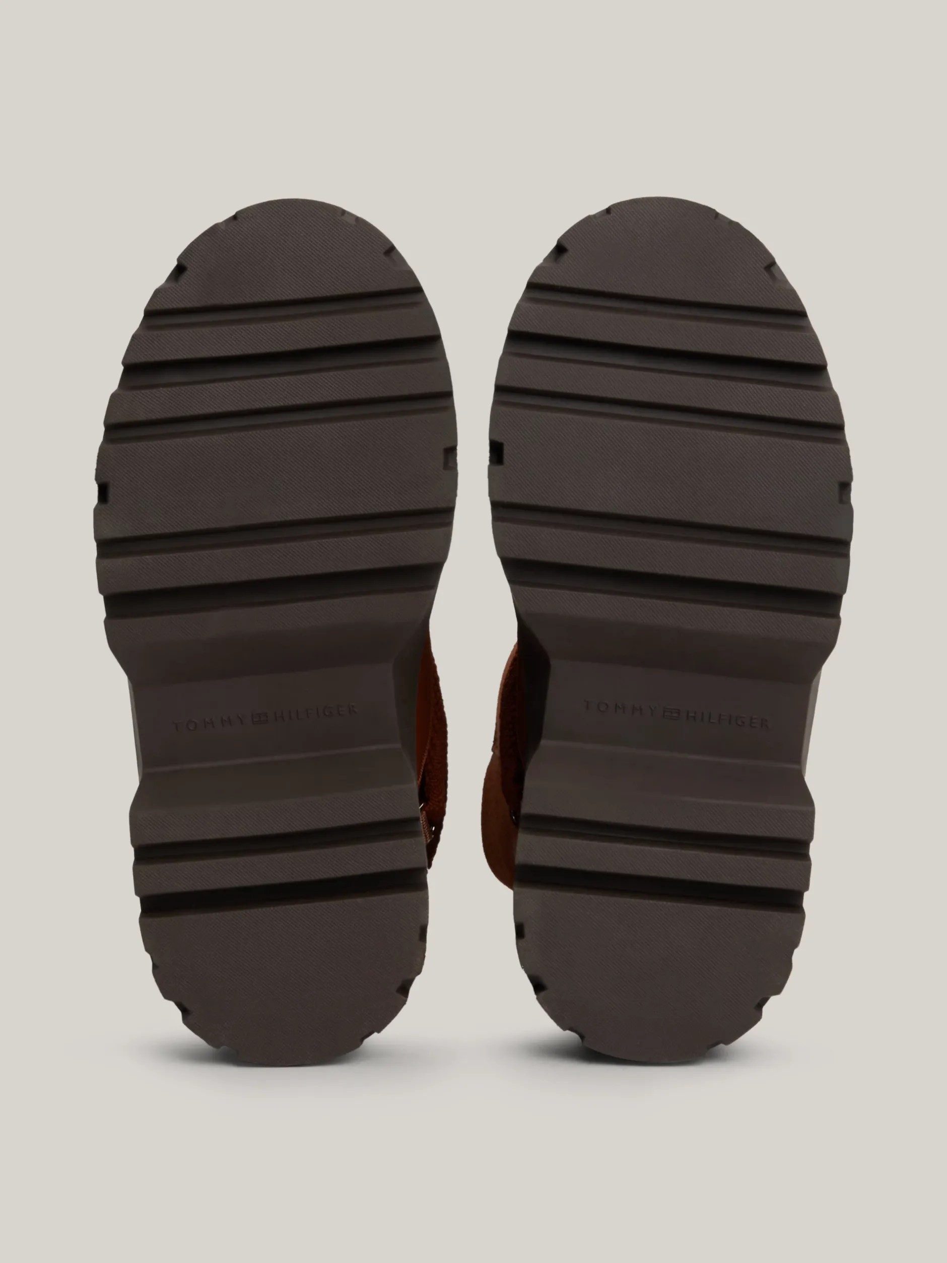 Botki*Tommy Hilfiger Skórzane Sznurowane śniegowce COGNAC BROWN