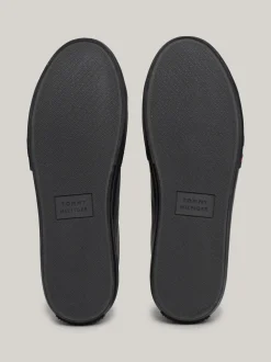 Sneakersy*Tommy Hilfiger Skórzane Sznurowane Tenisówki Z Logo BLACK
