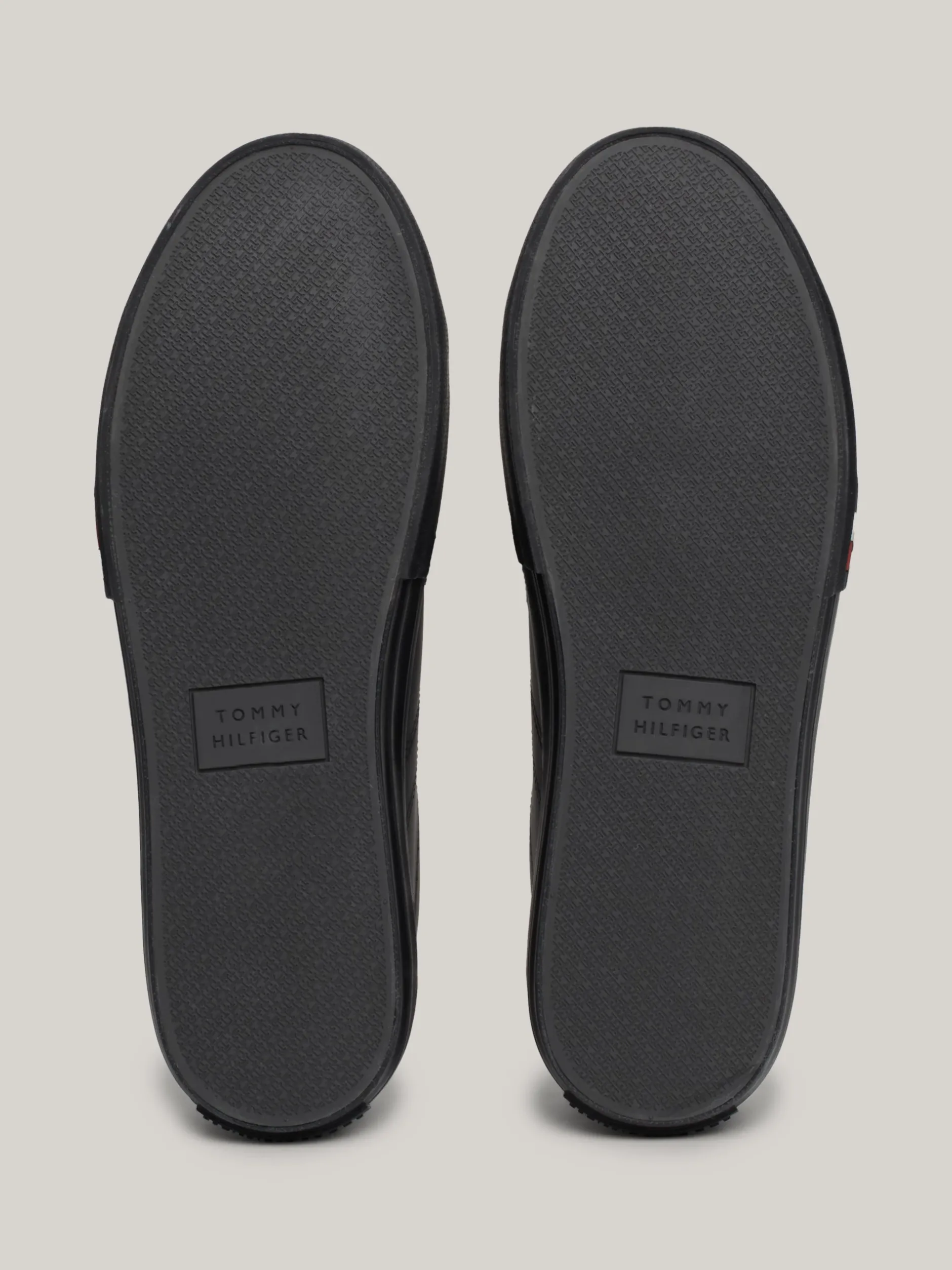 Sneakersy*Tommy Hilfiger Skórzane Sznurowane Tenisówki Z Logo BLACK