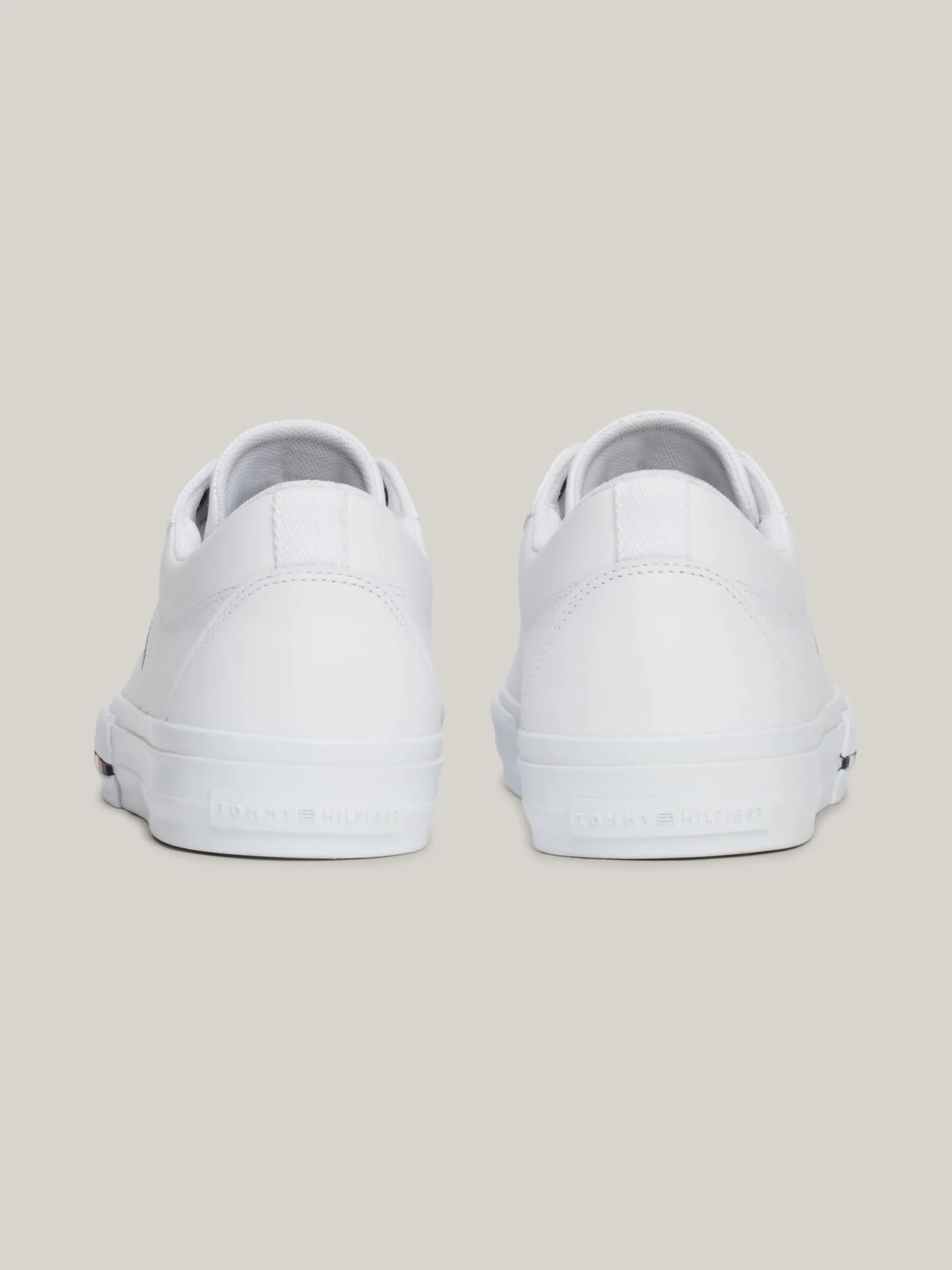 White Trainers|Sneakersy*Tommy Hilfiger Skórzane Sznurowane Tenisówki Z Logo WHITE