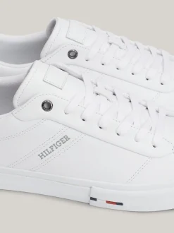 White Trainers|Sneakersy*Tommy Hilfiger Skórzane Sznurowane Tenisówki Z Logo WHITE