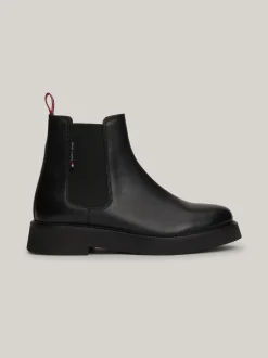 Chelsea Boots|Botki*Tommy Hilfiger Skórzane Sztyblety BLACK