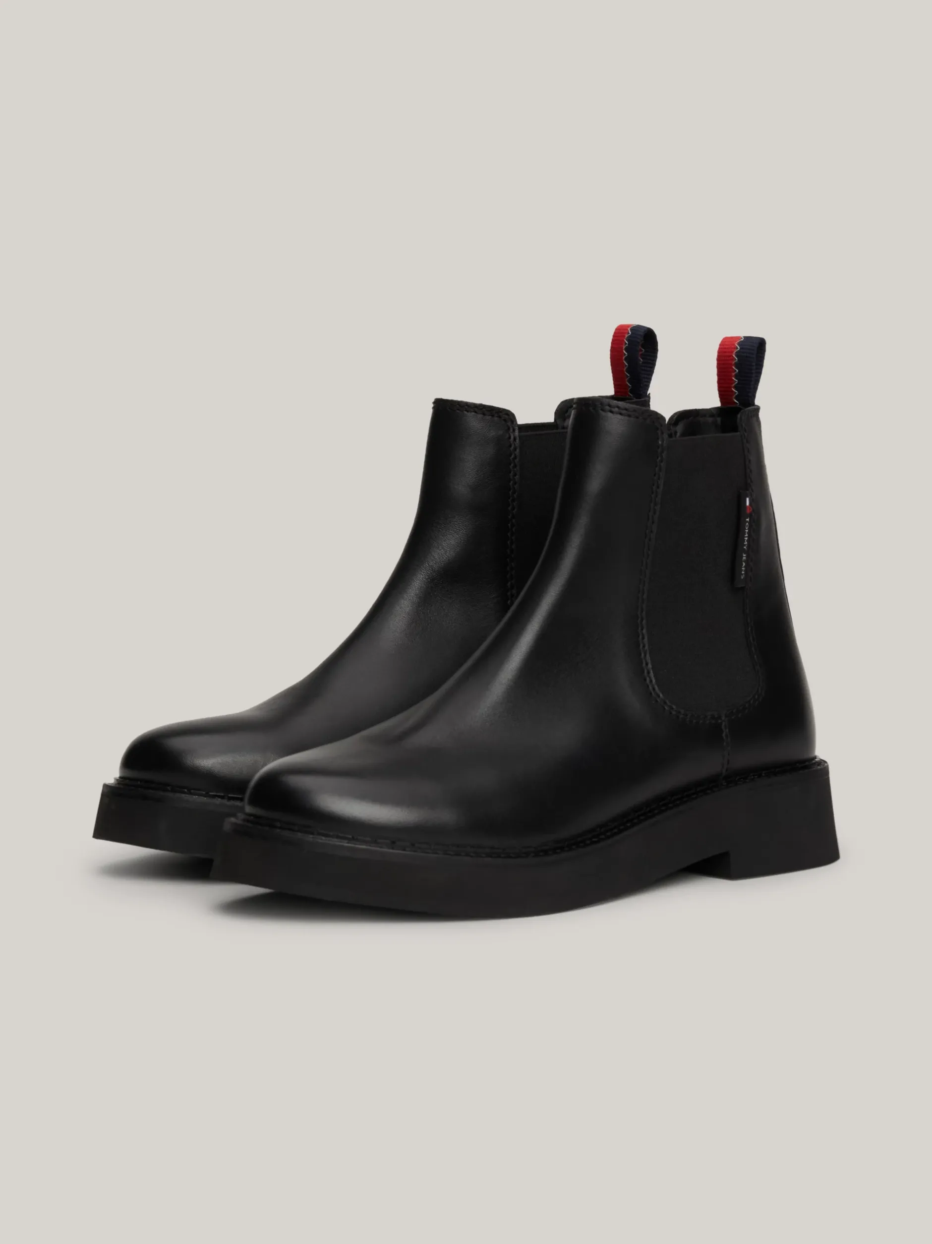 Chelsea Boots|Botki*Tommy Hilfiger Skórzane Sztyblety BLACK