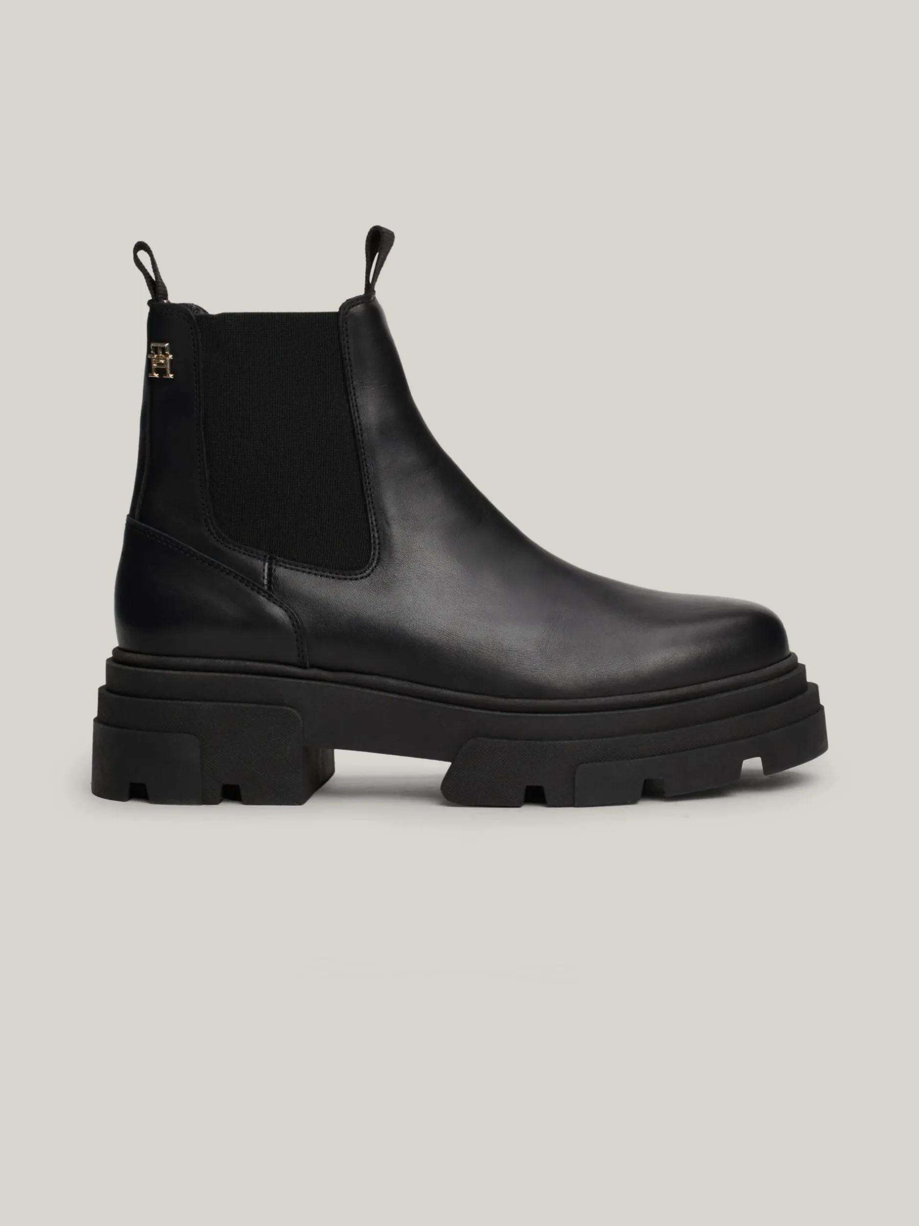 Chelsea Boots|Botki*Tommy Hilfiger Skórzane Sztyblety Na Grubej Podeszwie BLACK