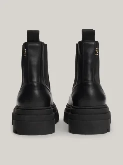 Chelsea Boots|Botki*Tommy Hilfiger Skórzane Sztyblety Na Grubej Podeszwie BLACK