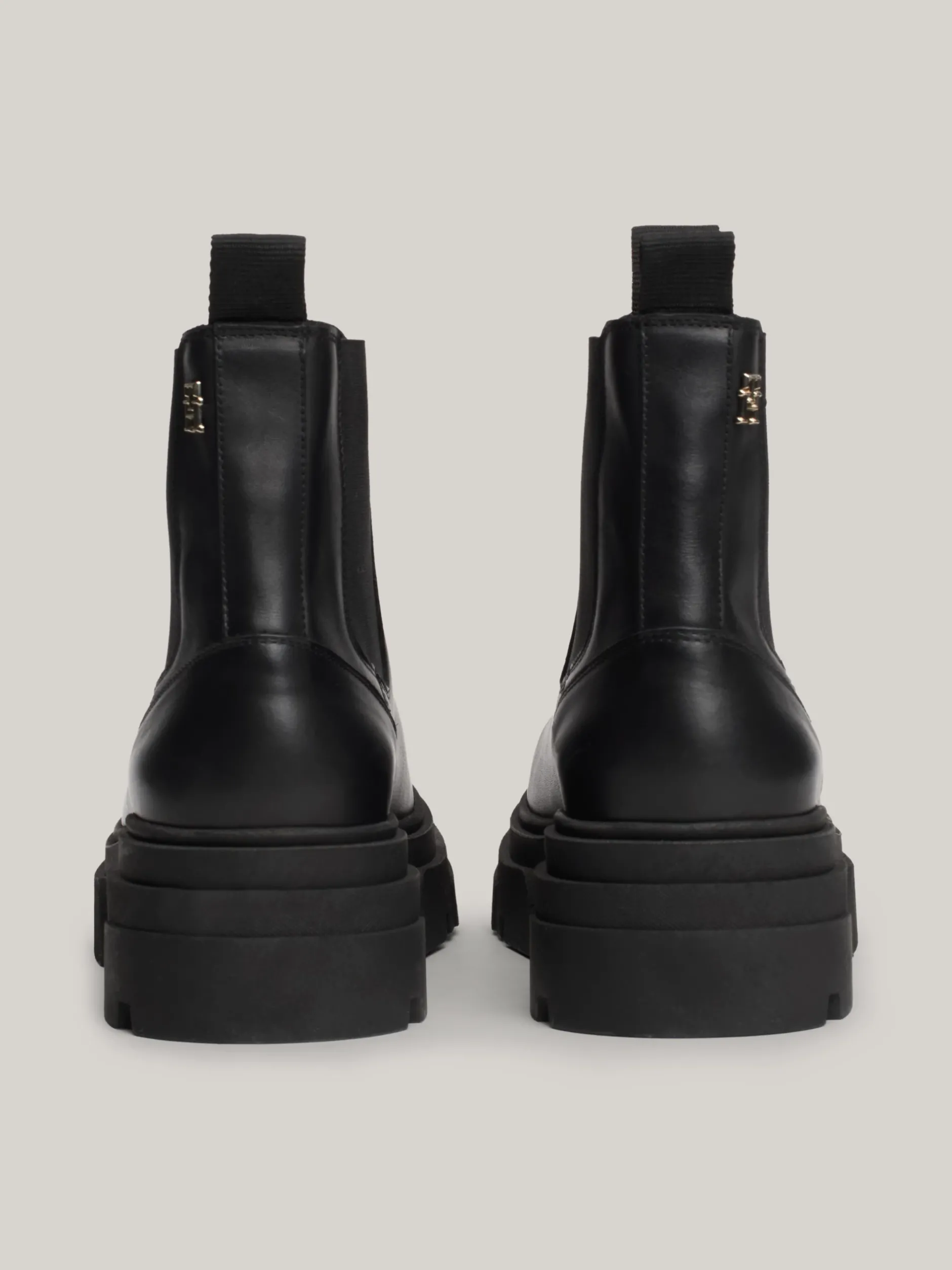 Chelsea Boots|Botki*Tommy Hilfiger Skórzane Sztyblety Na Grubej Podeszwie BLACK