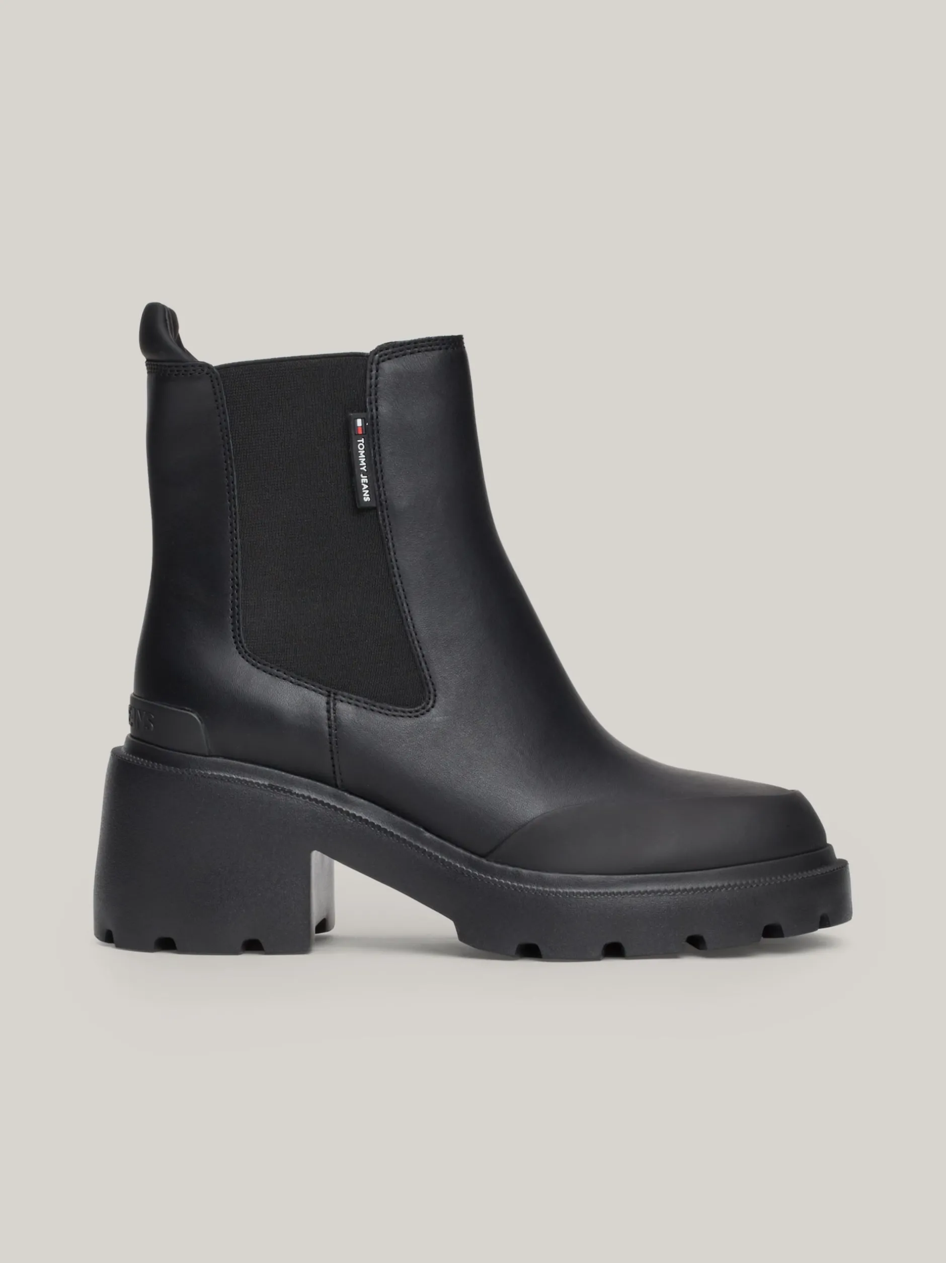 Chelsea Boots|Botki*Tommy Hilfiger Skórzane Sztyblety Na Obcasie Klockowym BLACK