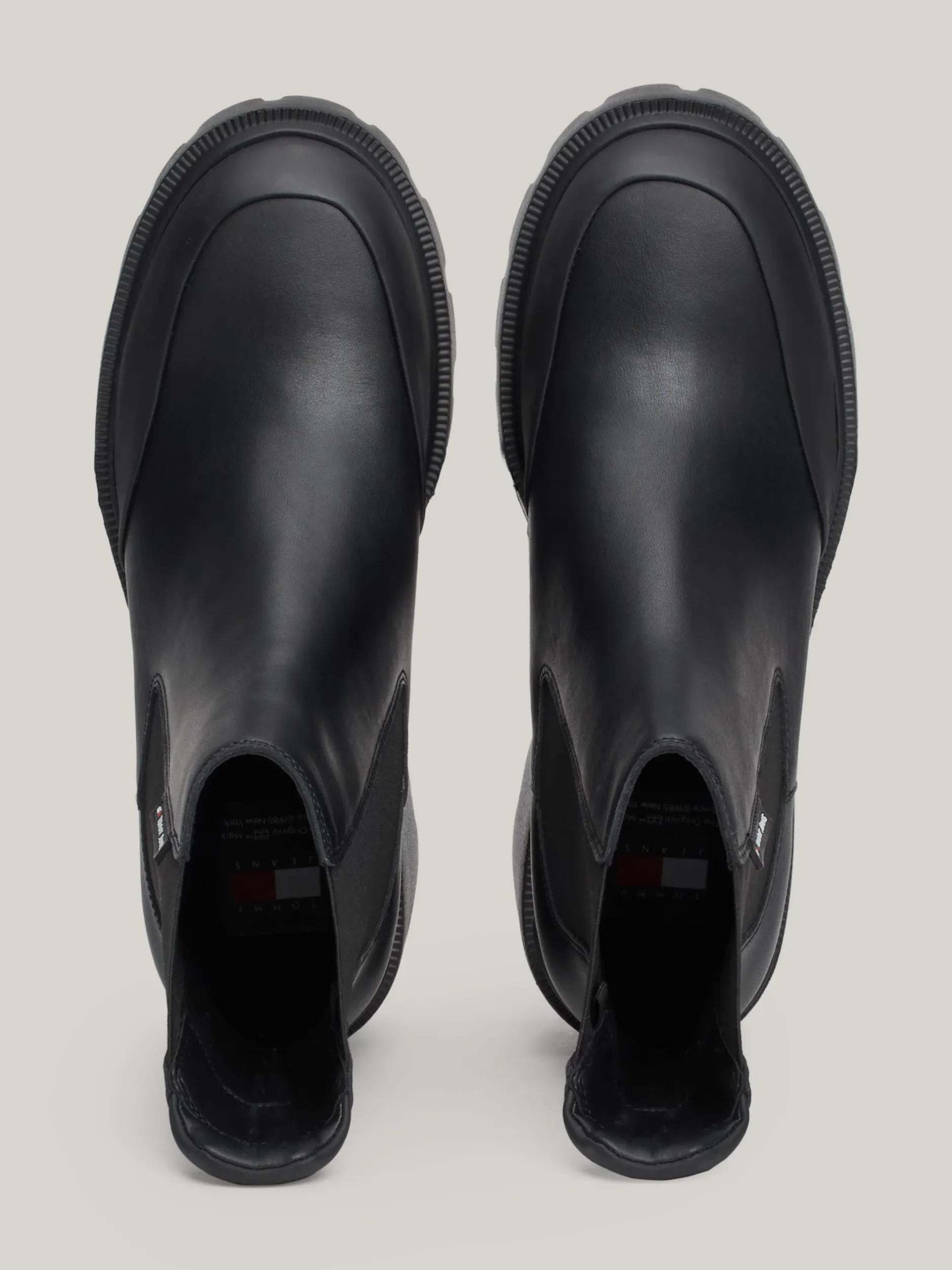 Chelsea Boots|Botki*Tommy Hilfiger Skórzane Sztyblety Na Obcasie Klockowym BLACK