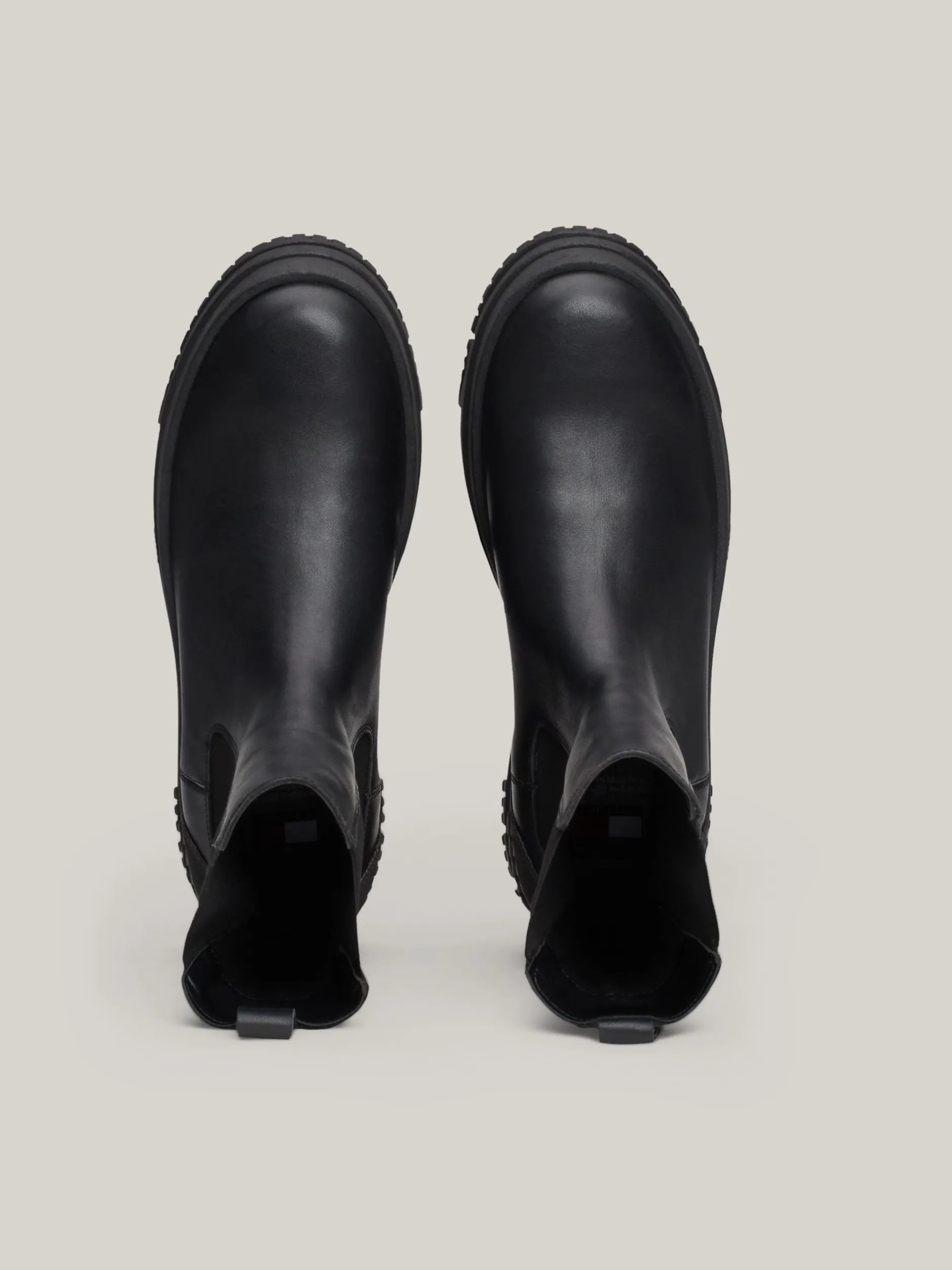 Chelsea Boots|Botki*Tommy Hilfiger Skórzane Sztyblety Na Płaskiej Platformie BLACK