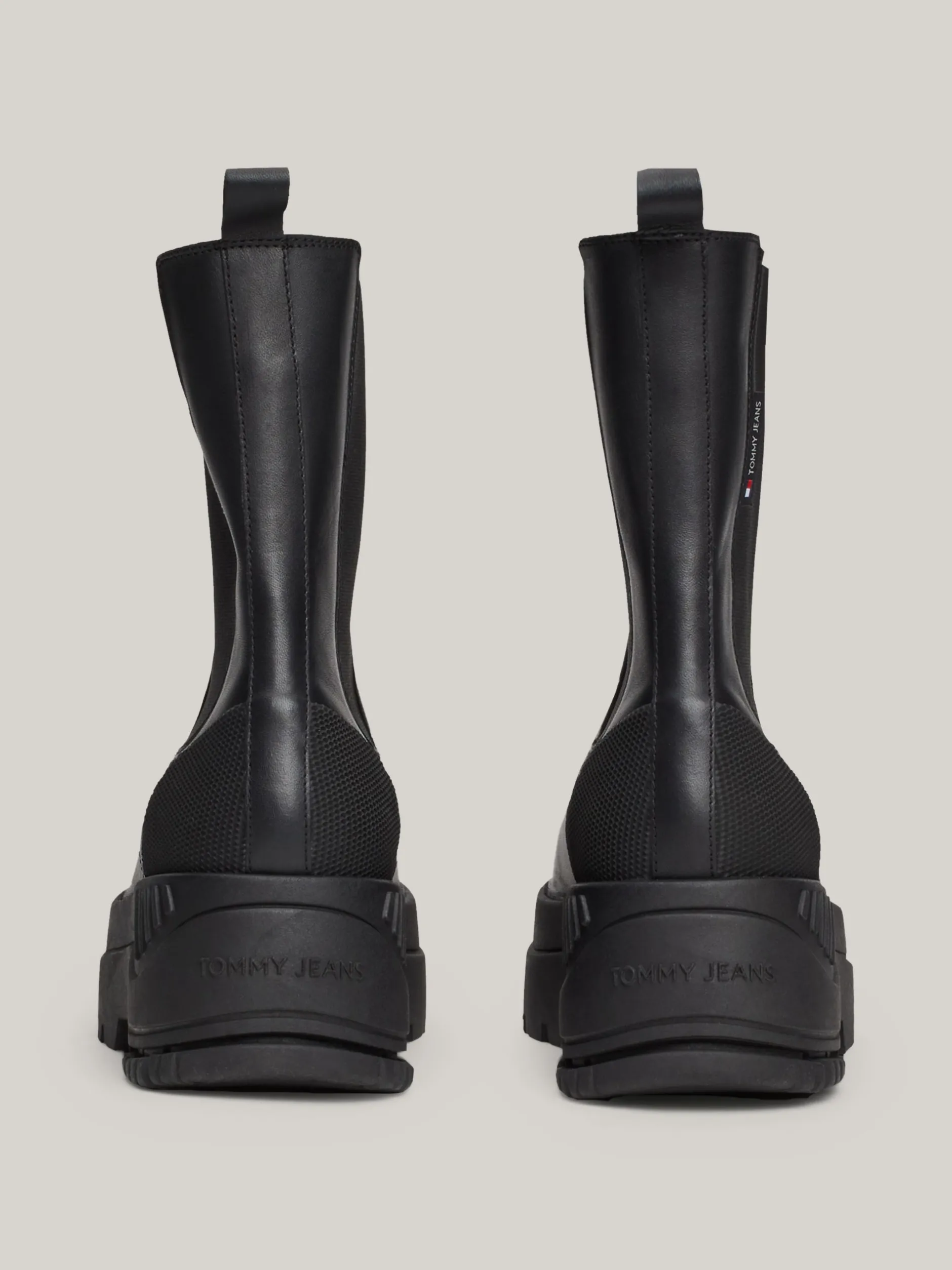 Chelsea Boots|Botki*Tommy Hilfiger Skórzane Sztyblety Na Płaskiej Platformie BLACK