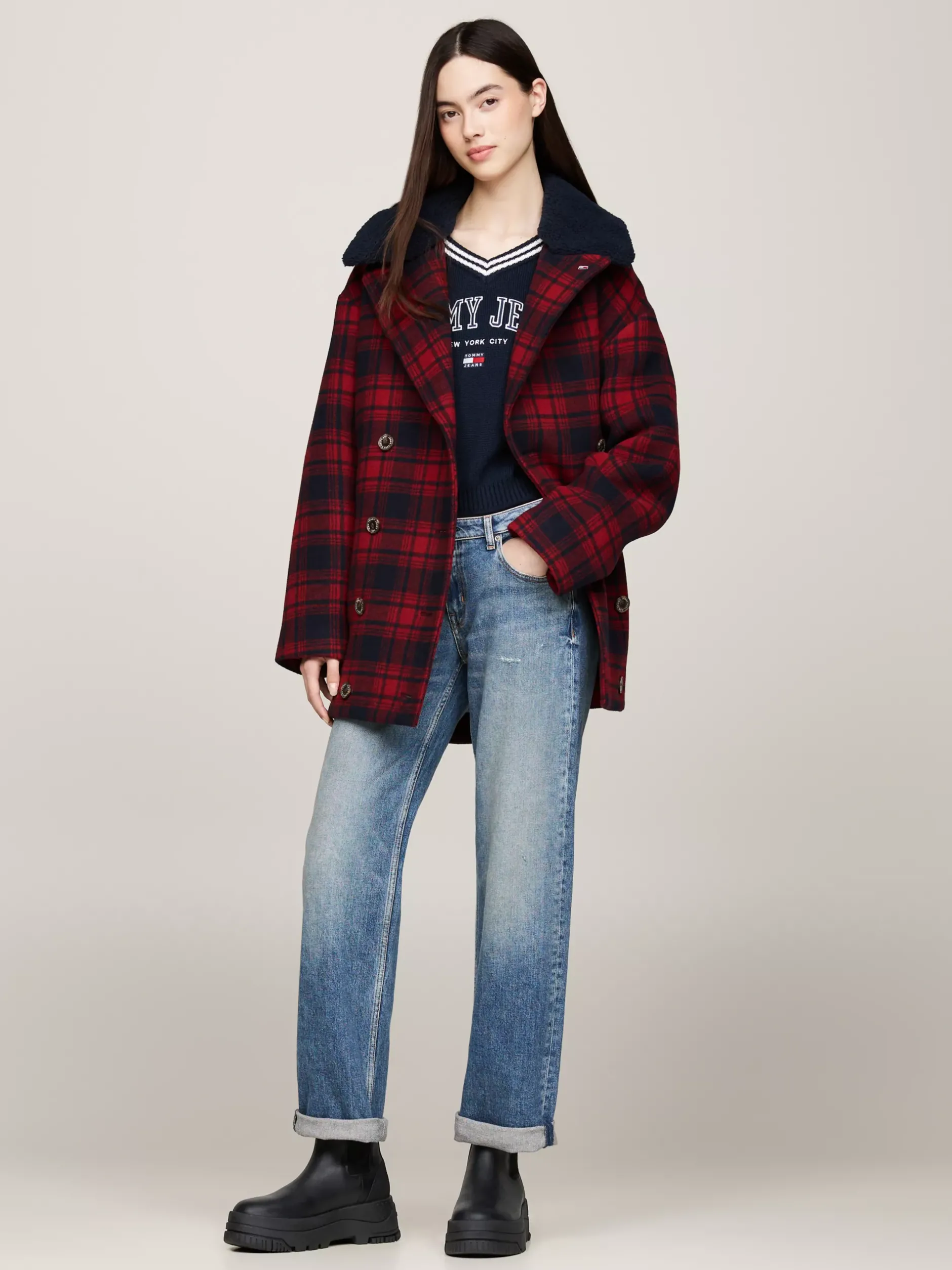 Chelsea Boots|Botki*Tommy Hilfiger Skórzane Sztyblety Na Płaskiej Platformie BLACK