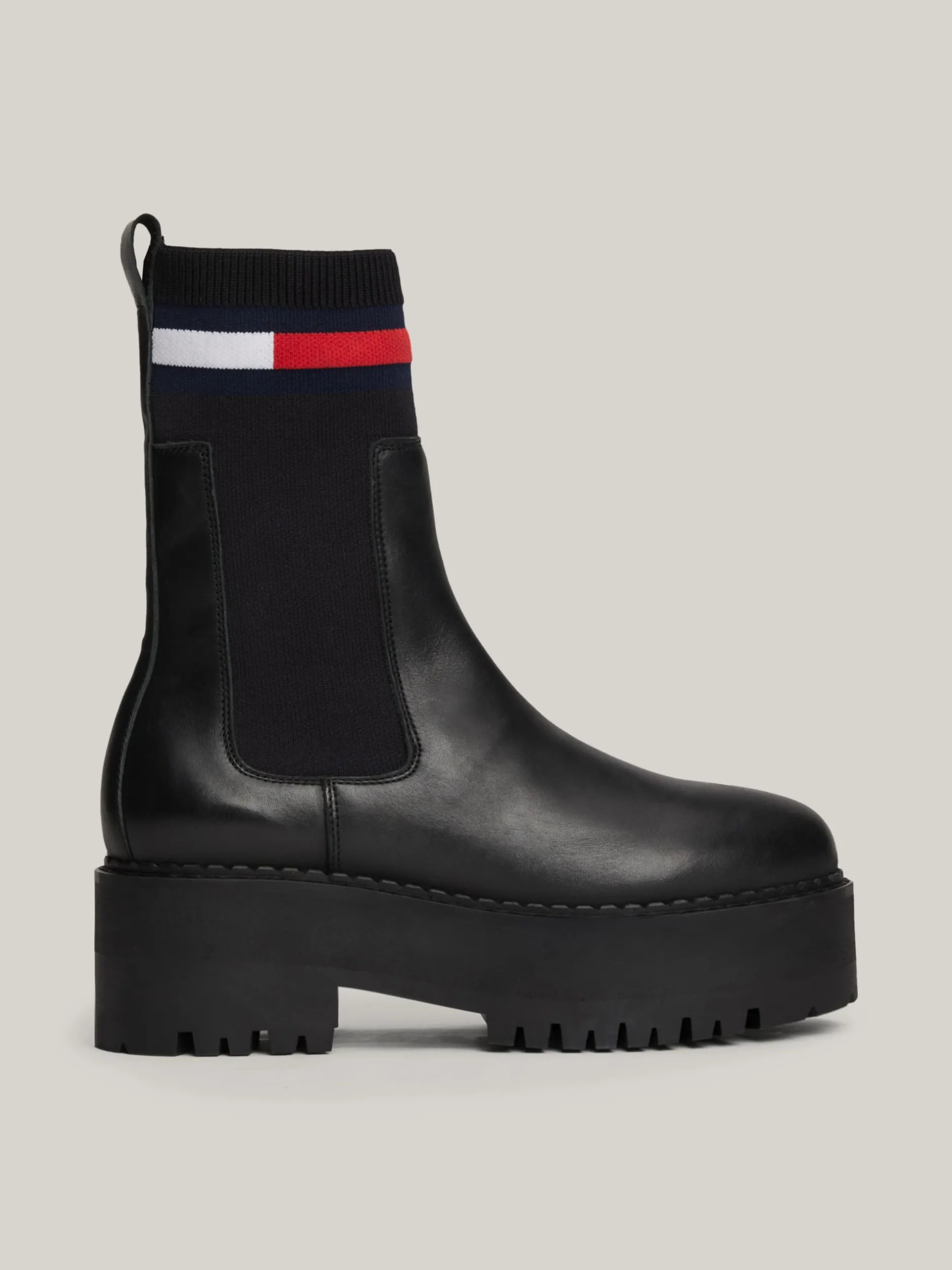 Chelsea Boots|Botki*Tommy Hilfiger Skórzane Sztyblety Na Platformie BLACK